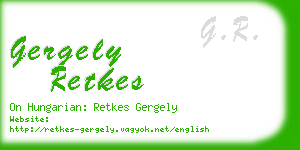 gergely retkes business card